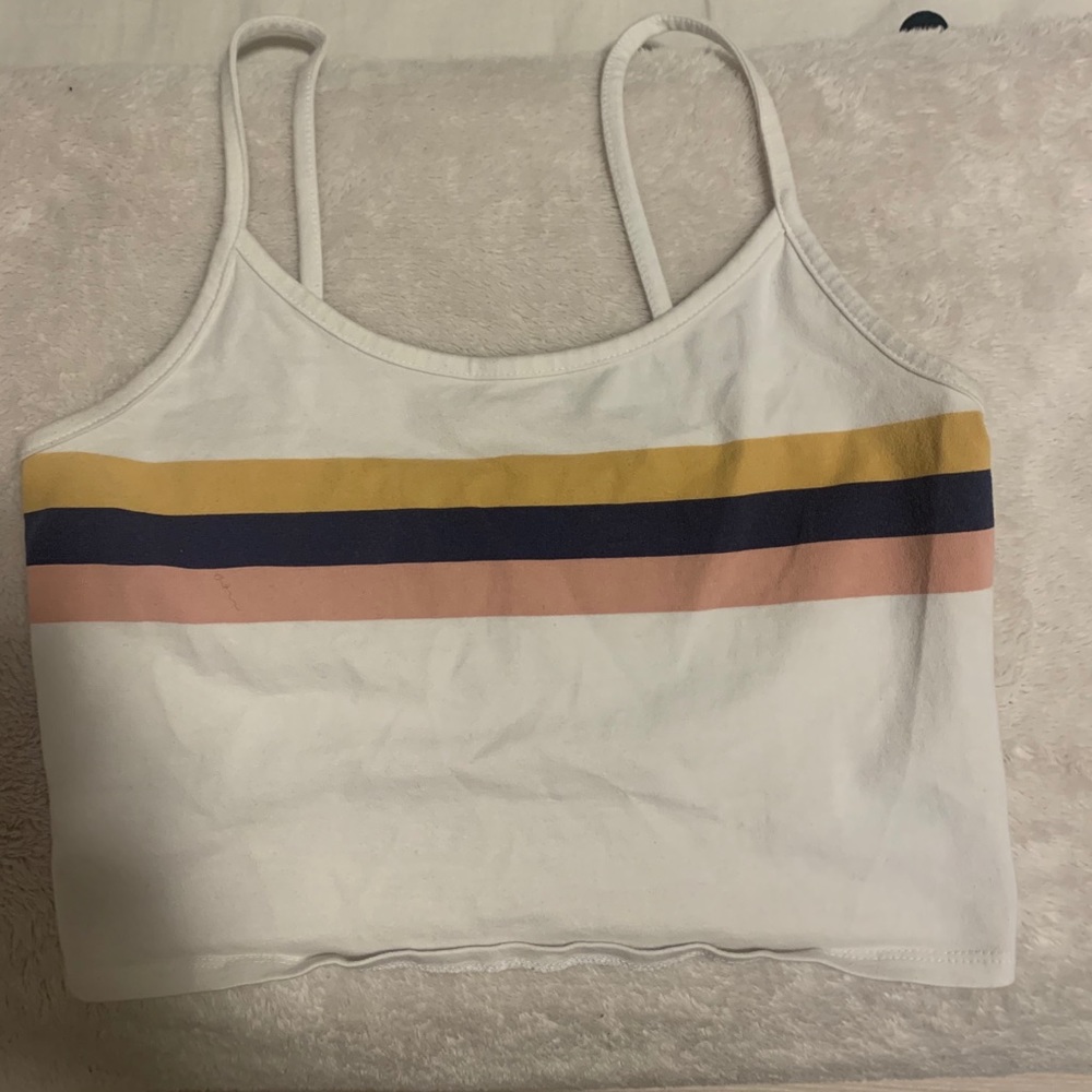 american eagle striped crop tank